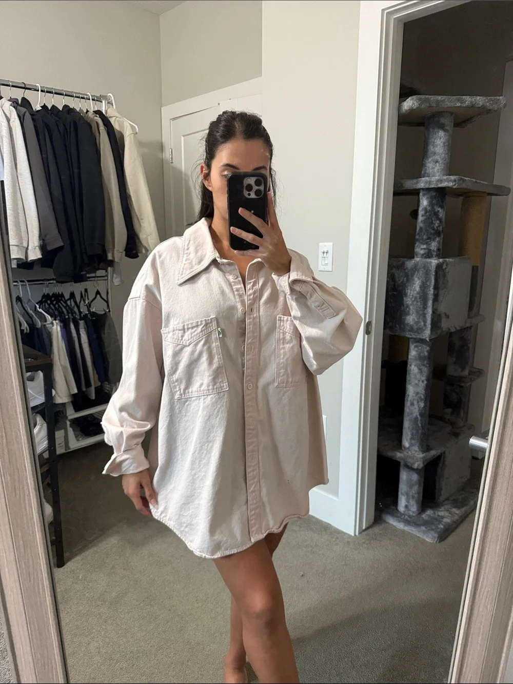 Levi's Pale Pink Oversized Button-Down Shirt